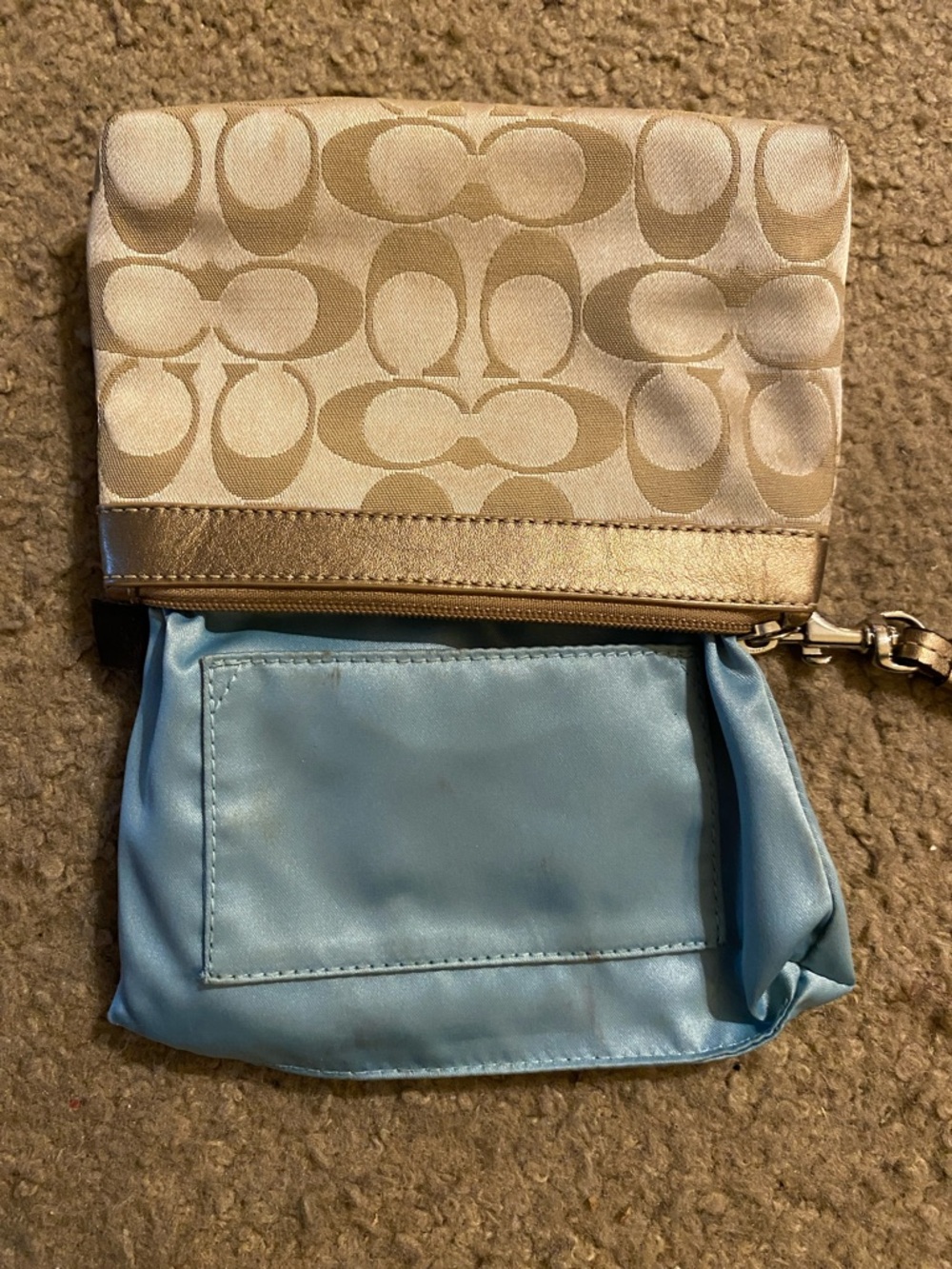 Coach Gold Signature Wristlet Clutch - Picture 4 of 5